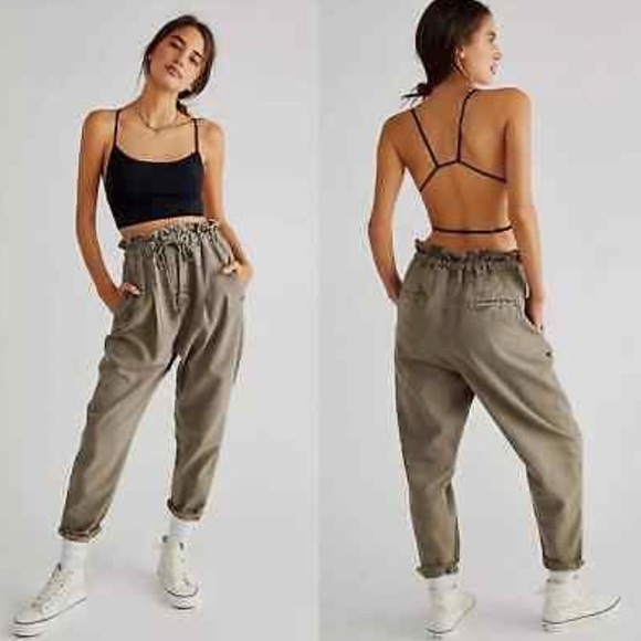Free People Pants - Free People Margate Pleated Trouser Olive Size Medium